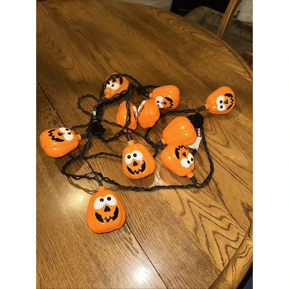Blow Mold Jack-O-Lantern / Pumpkin Halloween String Lights Tested